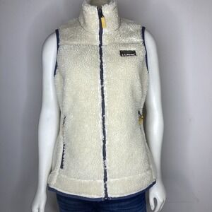 LL Bean Womens Sherpa Mountain Pile Fleece Vest Size S SOLD OUT Full Zip